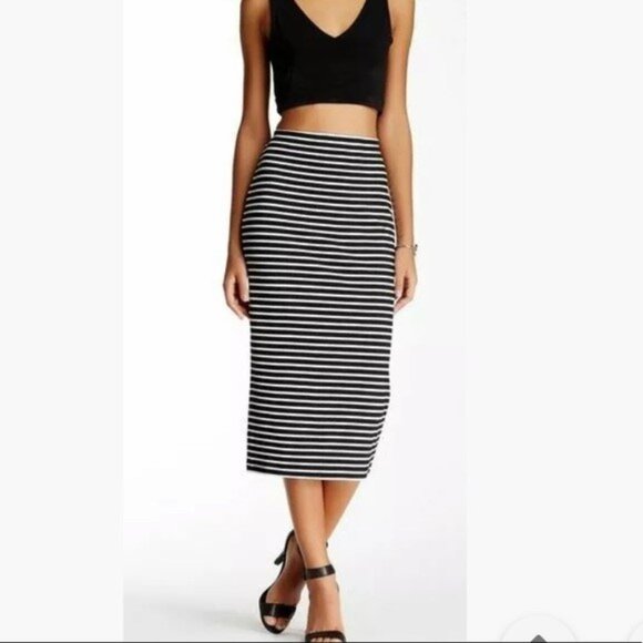 NEW Sanctuary Midi Pencil Skirt in Black Grid Medium - Picture 3 of 9